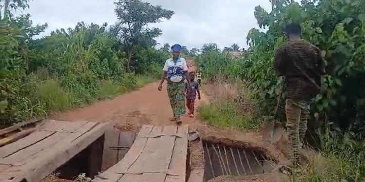 Guéckédou: La Sous-préfecture de Témessadou-Djigbo menacée d’isolement par un pont en ruine