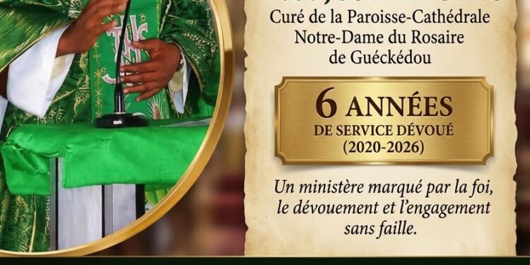 Guéckédou : une messe d’au revoir en l’honneur du Révérend Père Joseph TOLNO