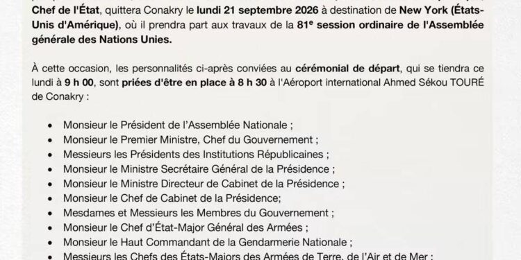 81ᵉ Assemblée générale de l’ONU : Mamadi Doumbouya quitte Conakry pour New York